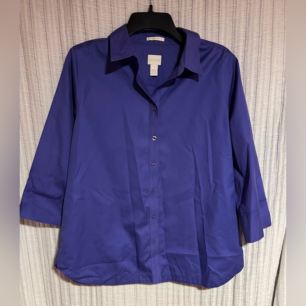 Chico's Vibrant Purple No-Iron Shirt
